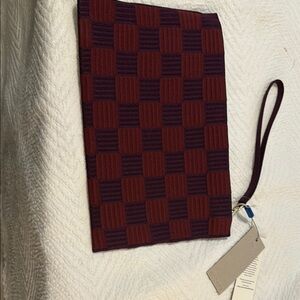 Rothy's Red and Purple Checkered Wristlet